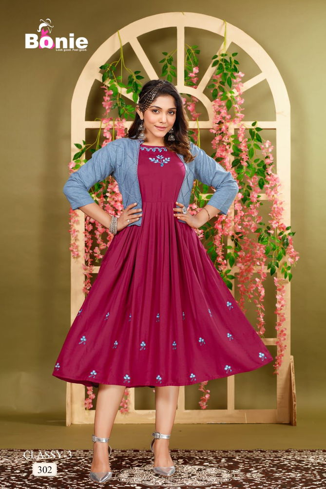 Bonie Classy 3 Wholesale Party Wear Kurtis Catalog